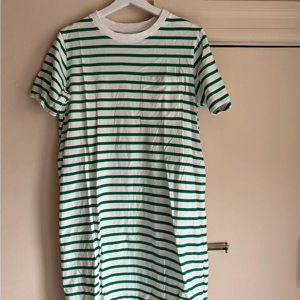 Everlane Green and White Striped Tee - Picture 3 of 3
